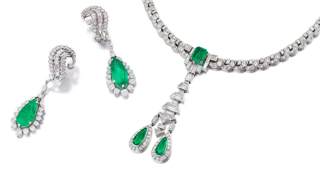 Shirley Bassey The Van Cleef Arpels Diamond And Emeral Nechlace Set Earrings. Shirley Bassey’s Massive Jewelry Collection is Going Up for Auction. News