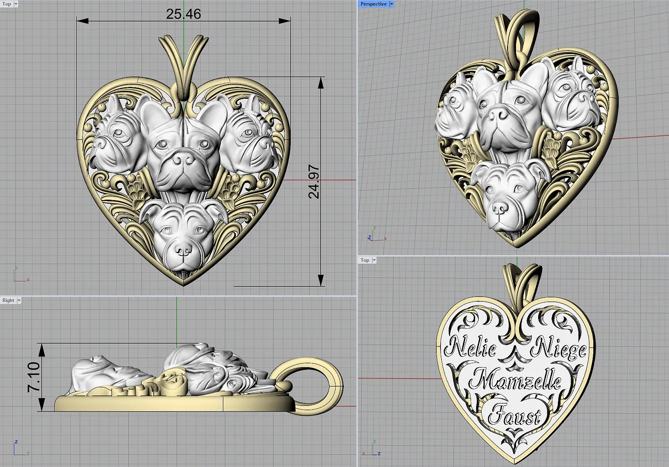 Pendant 3D model | 3d cad jewelry design | Olertis | US