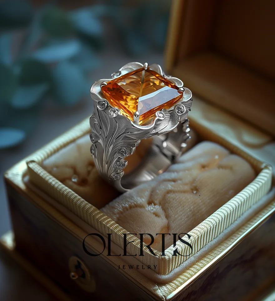 Stunning 925 Sterling Silver 2024 Citrine Ring