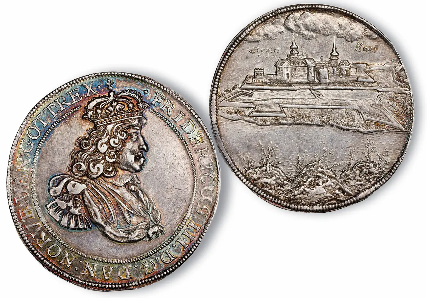 A 17th century Norwegian silver coin commemorating King Frederik. An Exclusive Coin Collection from Denmark is up for Sale after Being Hidden for Decades. News