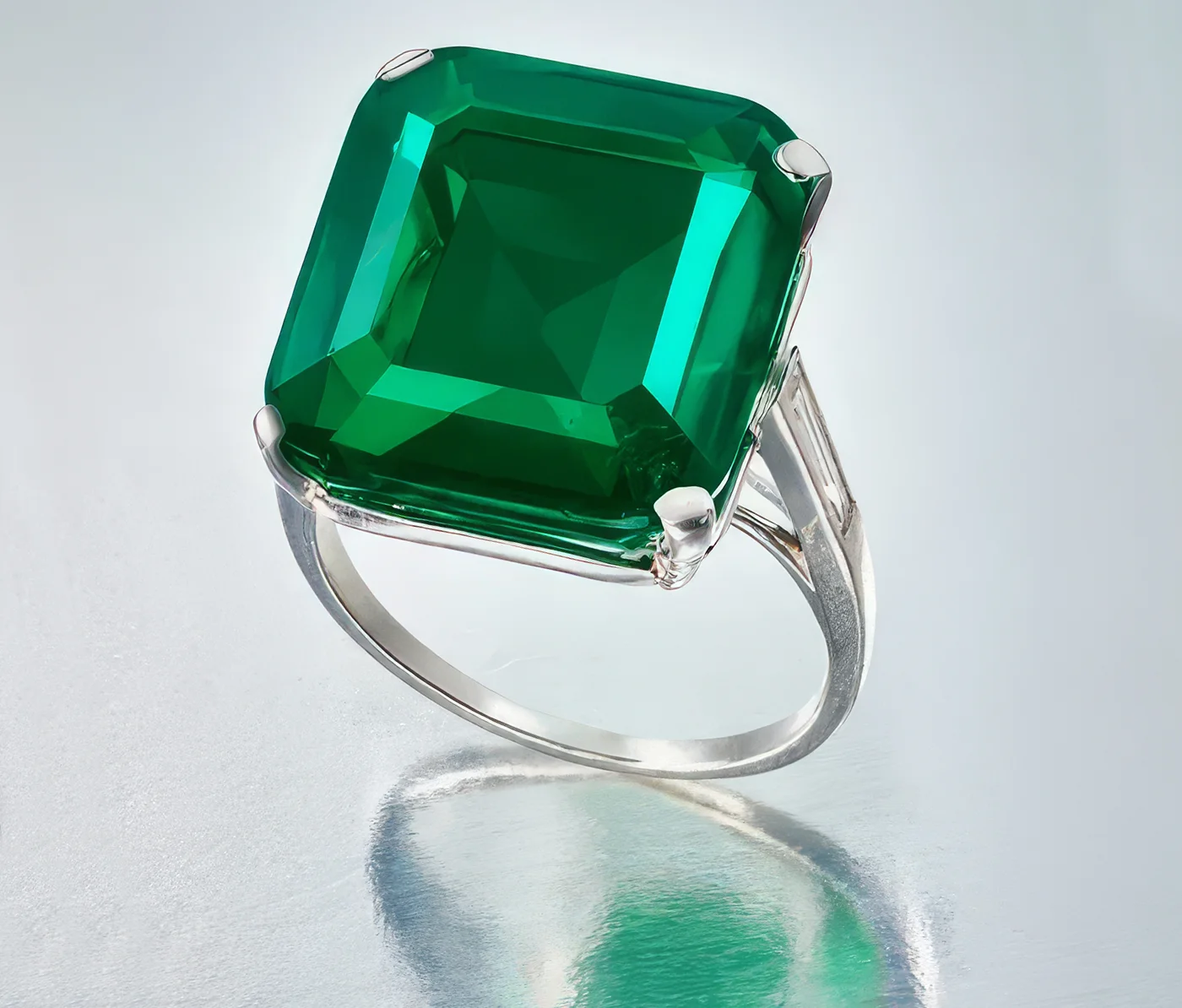 14.65-carat emerald and diamond Cartier ring. Phillips Geneva Sale to Feature 6M Dollars Blue Diamond, Rare Emeralds, and Ruby Masterpieces. US