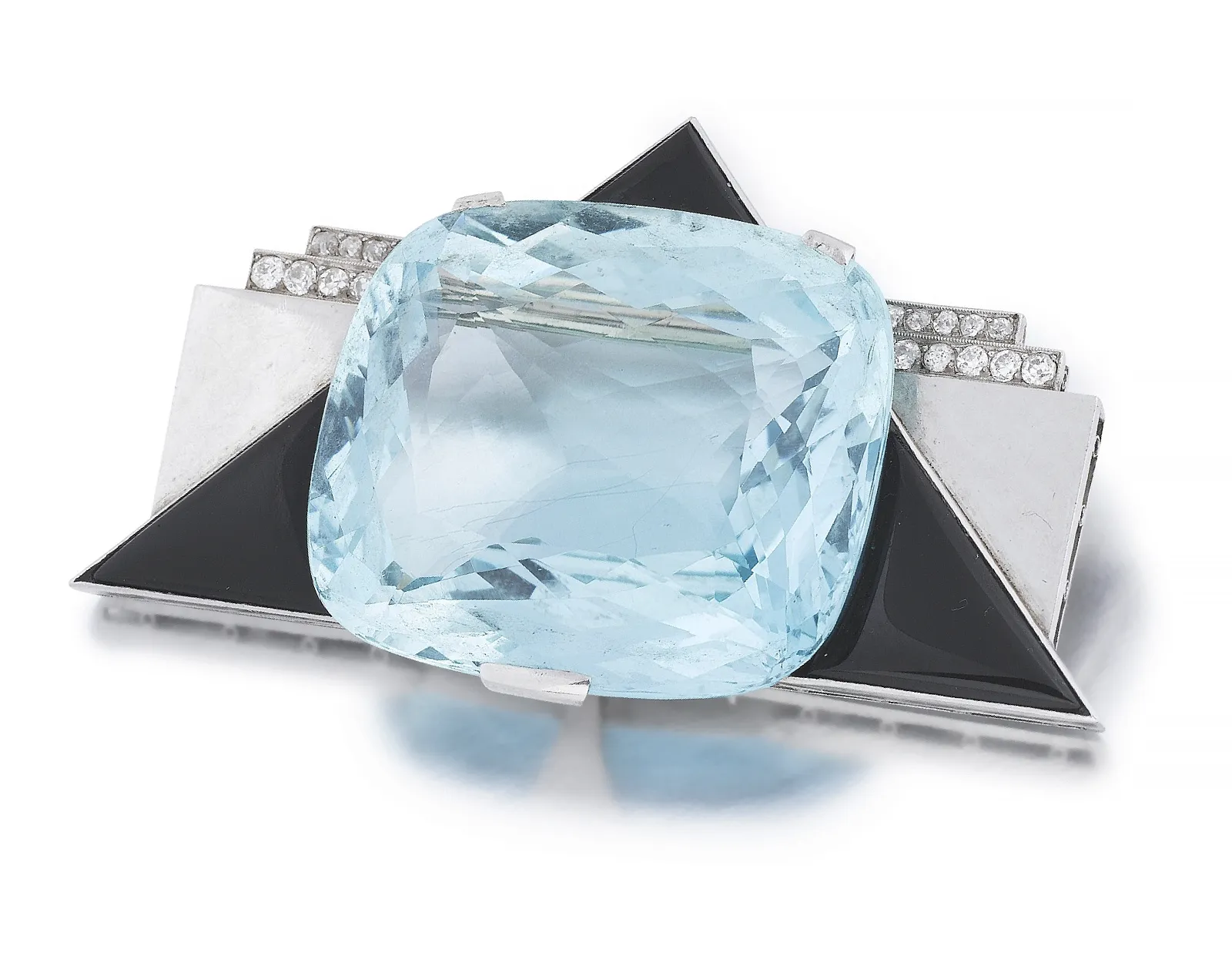 Georges Fouquet brooch. Diamond aquamarine and black onyx brooch. Historic Jewelry Auction Astounds Everyone with Shirley Bassey s Glamorous Collection. US