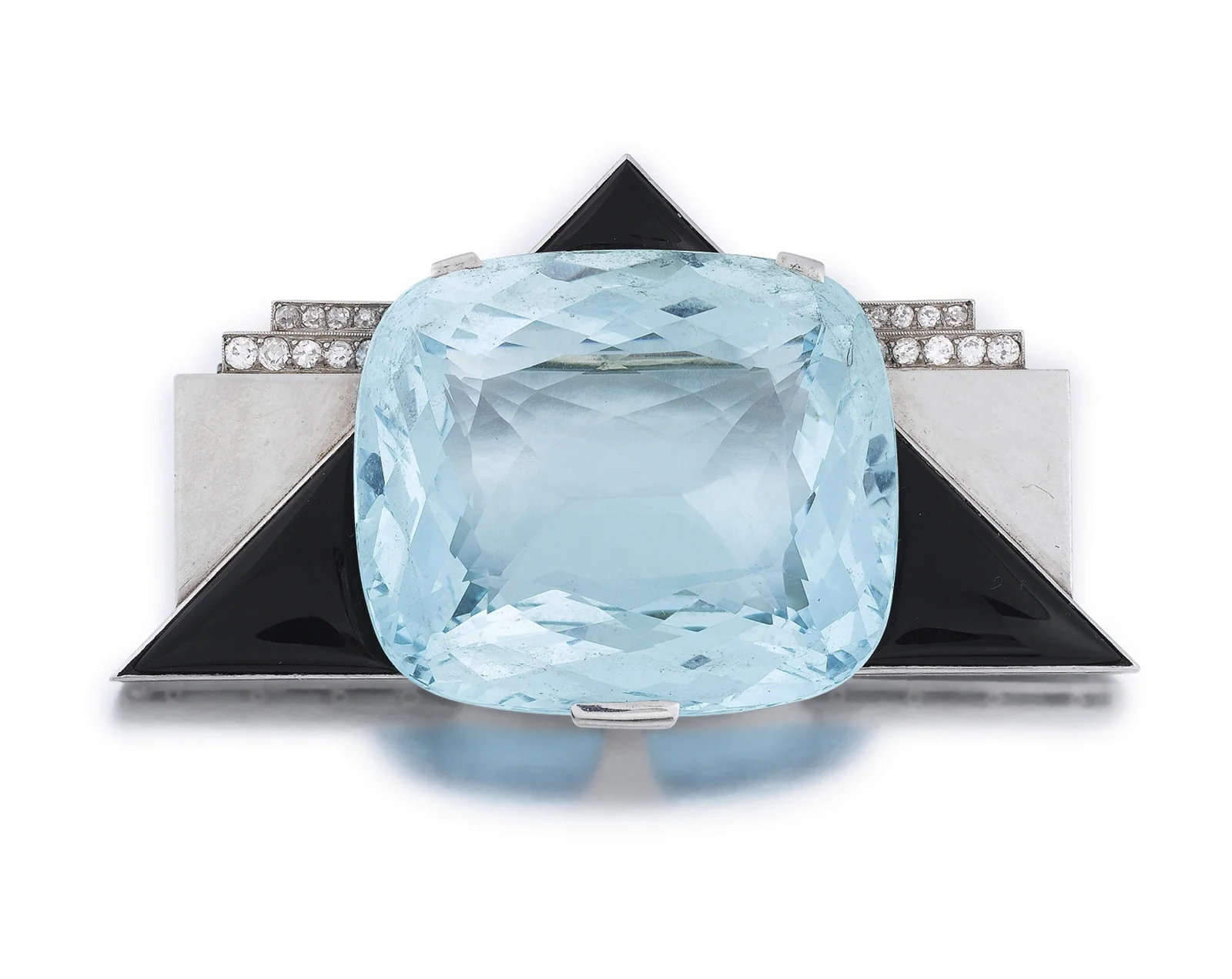 White gold diamond and aquamarine brooch from Georges Fouquet. Historic Jewelry Auction Astounds Everyone with Shirley Bassey s Glamorous Collection. US