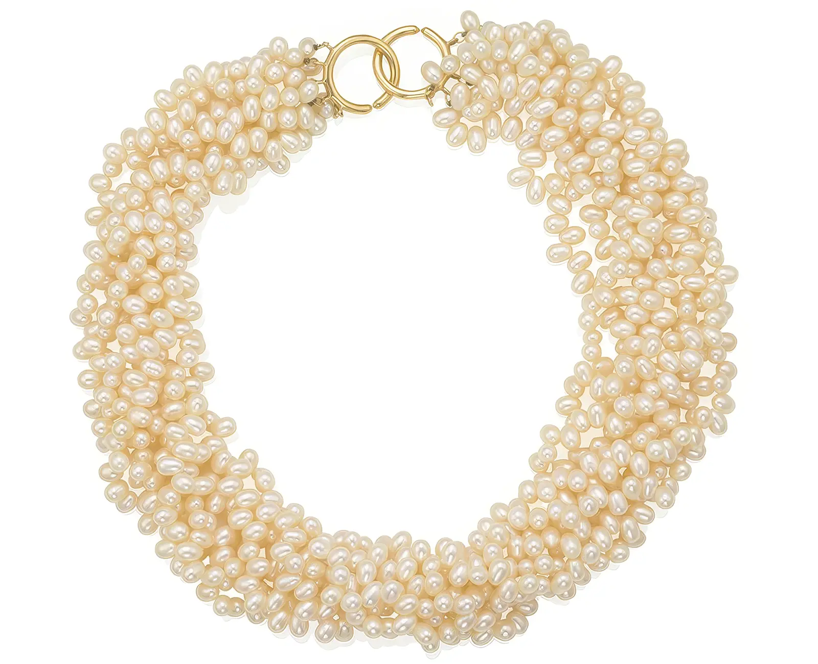 A 18K yellow gold freshwater pearl necklace. A Superb Dianne Feinstein s Jewelry Sale Impresses Bonhams. US