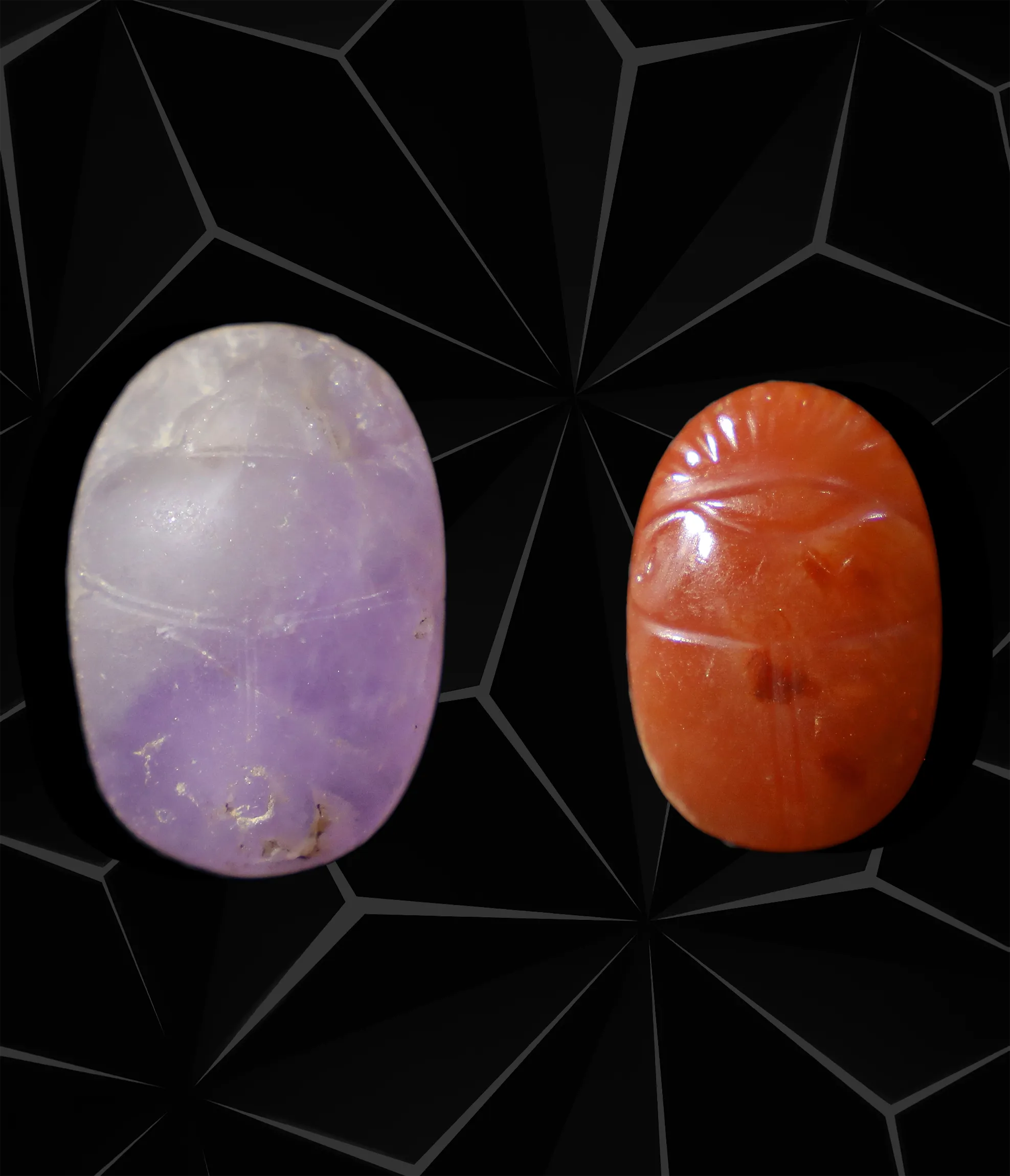 Amethyst and agate. Exquisite Historical Egyptian Jewelry Found near Luxor. US