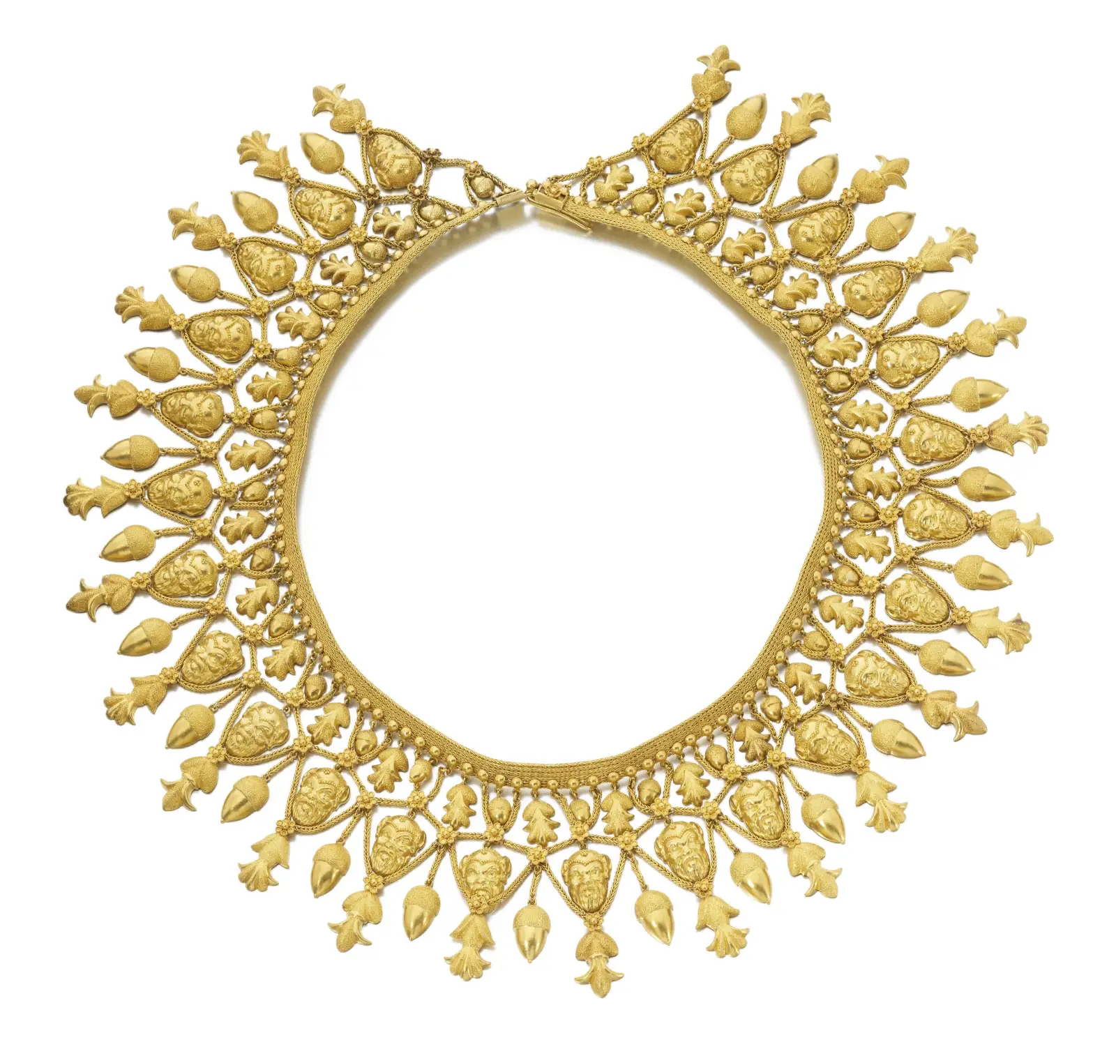 A revivalist yellow gold necklace by Giacinto Melillo 1870. Sotheby’s Geneva to Present Rare Vintage Jewels on November 13. US