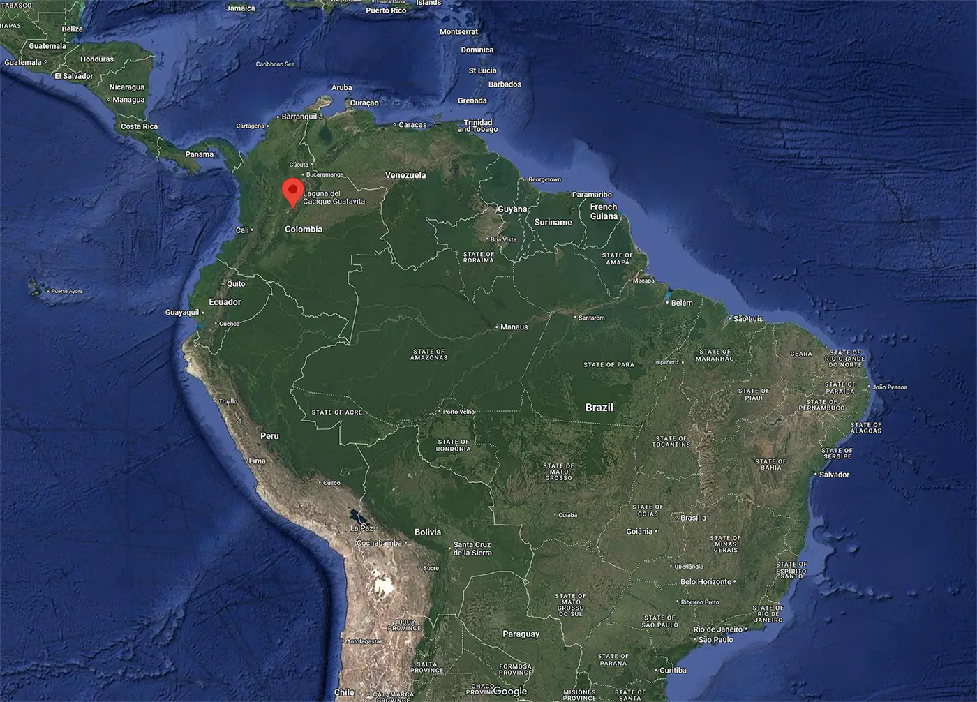 The approximate location of El Dorado on the map. Have We Actually Found El Dorado and Where Is It on the Map? US