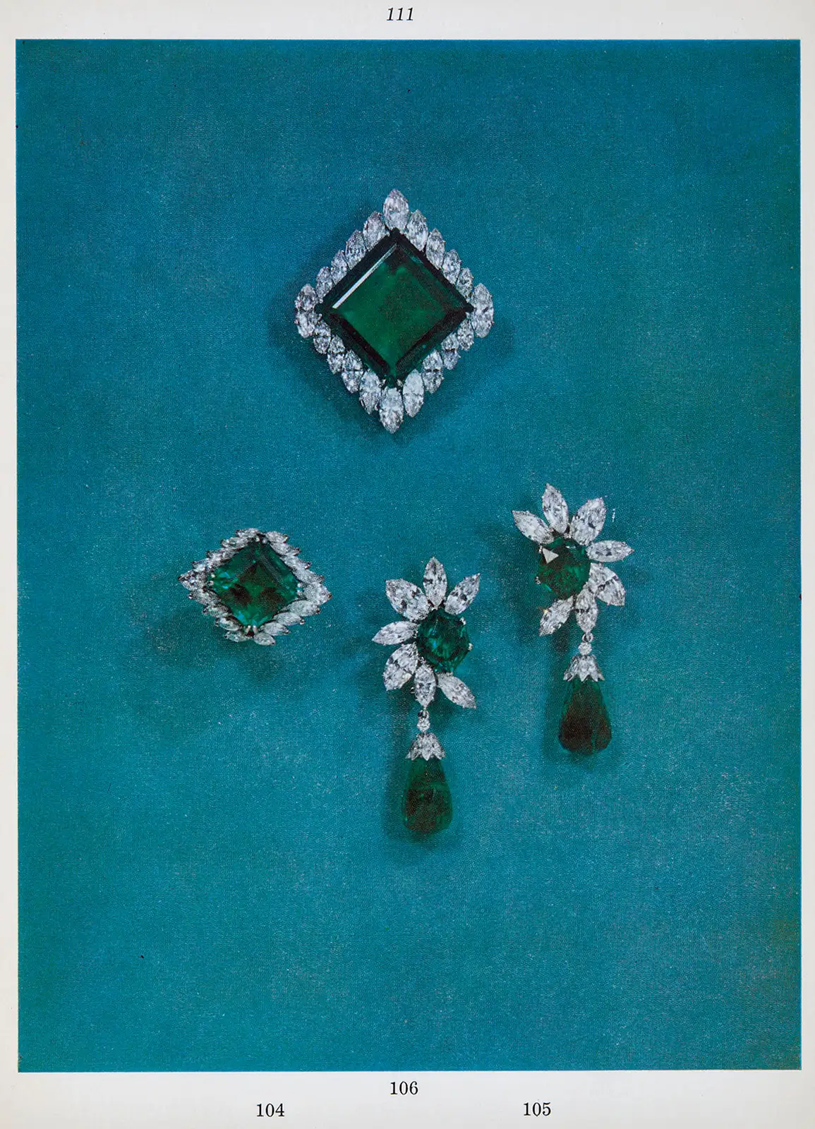 White gold brooch with Colombian emerald and marquise diamond. White gold emerald and diamond earrings. Emerald and diamond pendant. From Love to Legacy: The Story Behind the World’s Most Expensive Emerald. US