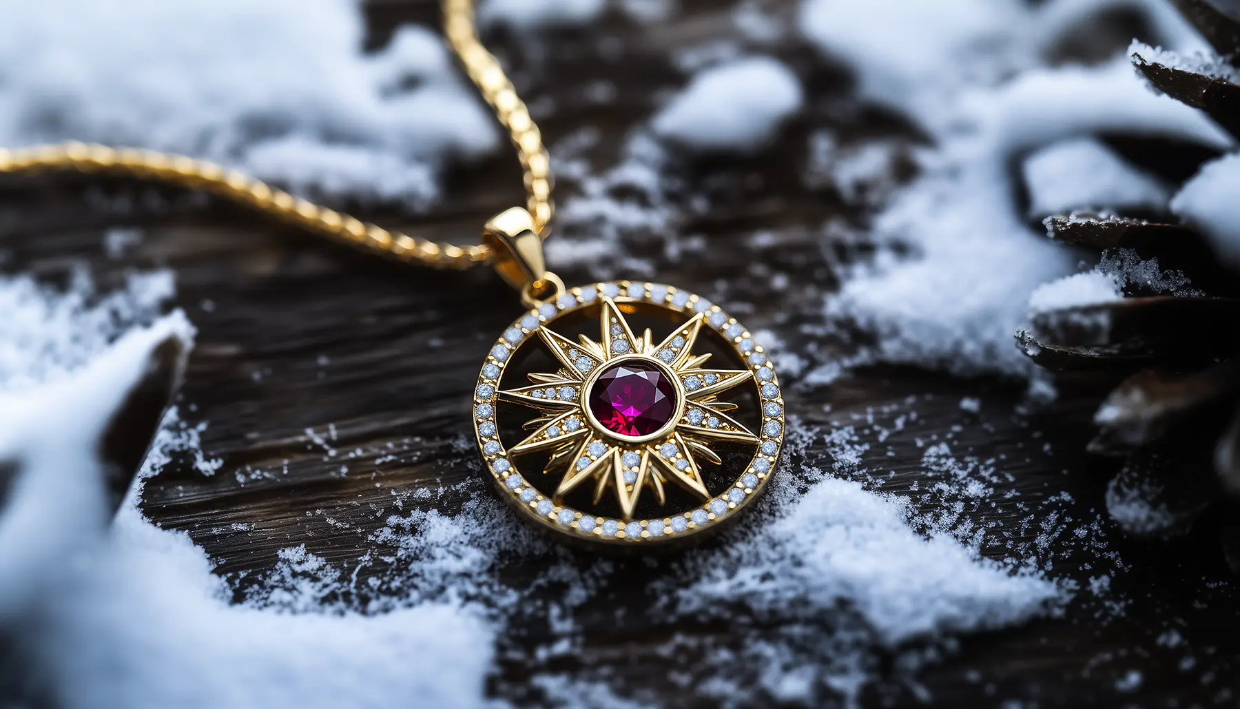 Gold diamond ruby pendant honoring the Star of Bethlehem. Is This the Season to Be Jolly... Or Shiny? US