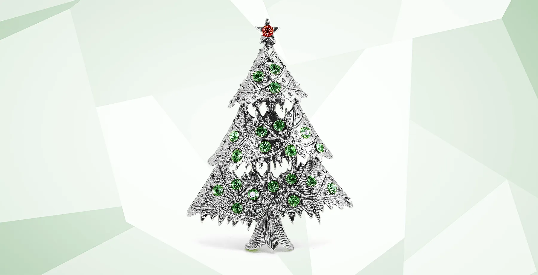 Gold emerald ruby Eisenberg Christmas Tree Brooch. Is This the Season to Be Jolly... Or Shiny? US