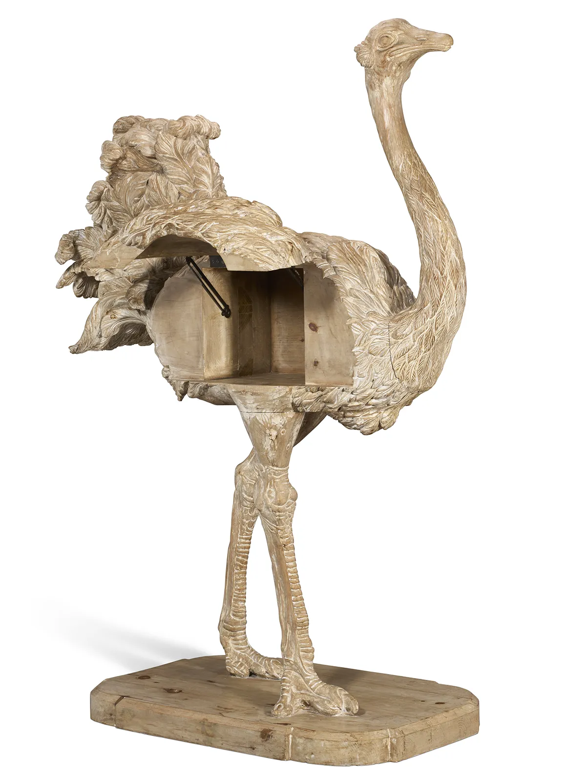 A Carved Ostrich Form Bar Gussy, opened view. Dressing Boldly, Living Boldly: Iris Apfel’s Treasures on Auction. US