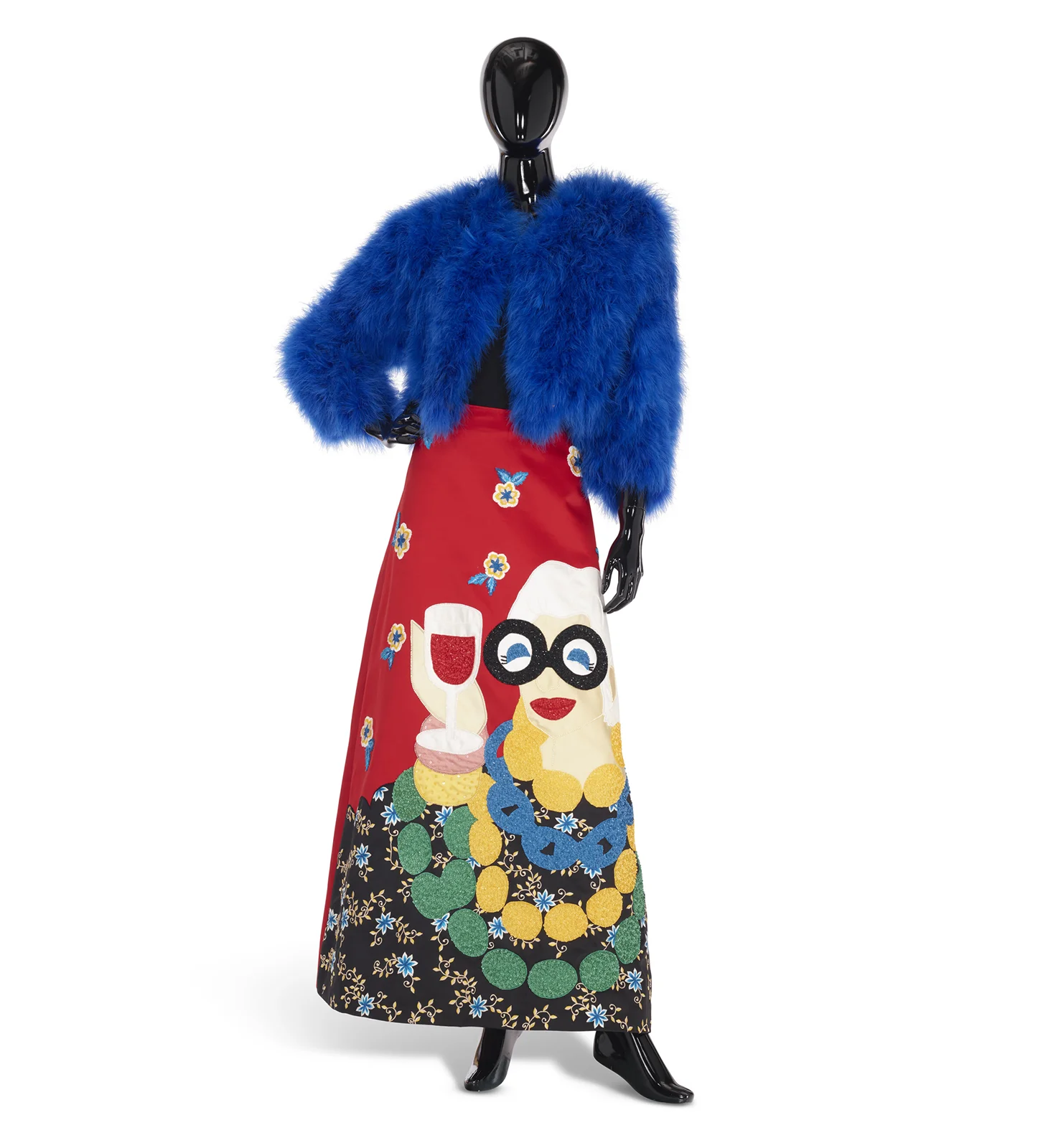 A Red Satin And Multicolor Sequin Adorned Iris Skirt. Dressing Boldly, Living Boldly: Iris Apfel’s Treasures on Auction. US