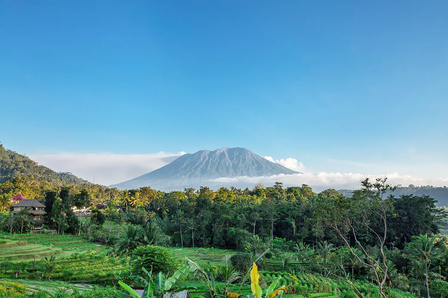 Agung volcano in the sunrise Bali island in Indonesia. Where All the Gold Comes From: TOP Countries. US