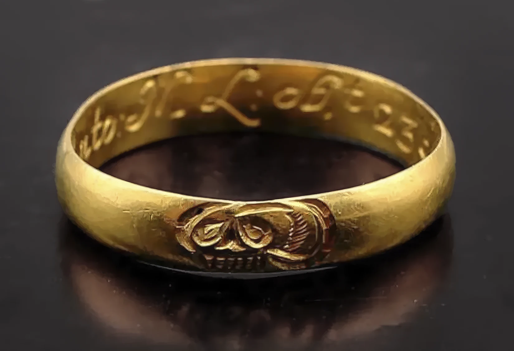 17th century mourning ring found on farm in Dorset, England. Treasure Beneath Our Feet: 17th-Century Gold Ring Found on Estate. News