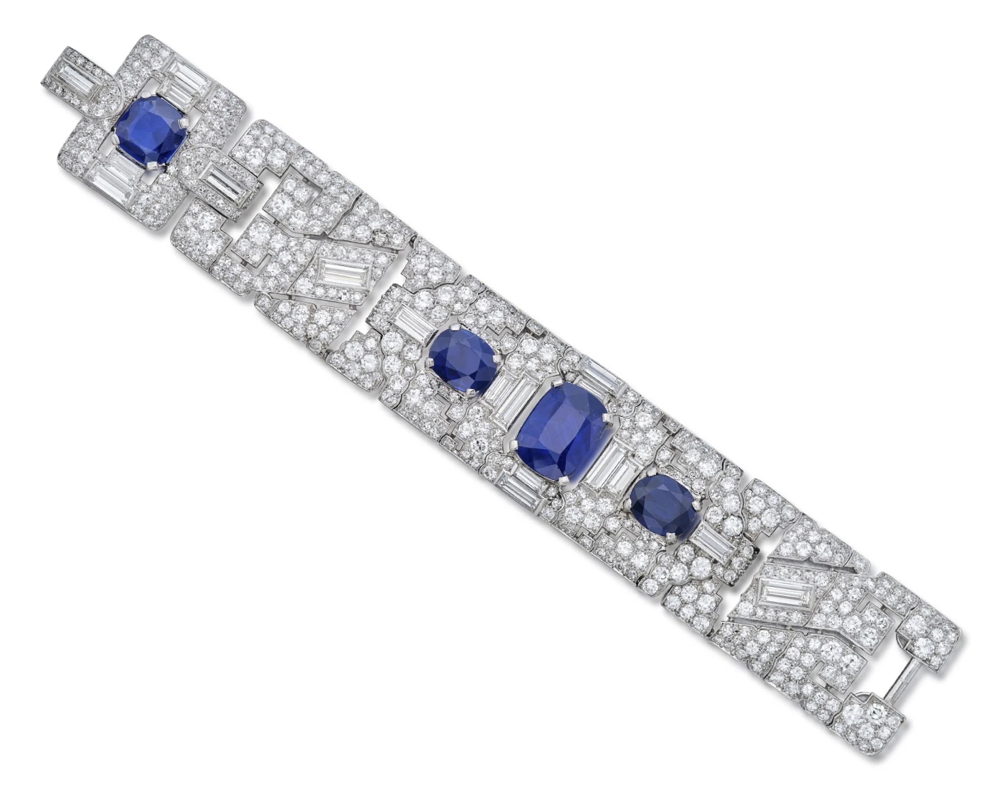 1927 Cartier Sapphire and Diamond bracelet. Luxury Auction in Saudi Arabia: Jewelry Struggles as Fine Art Dominates. News