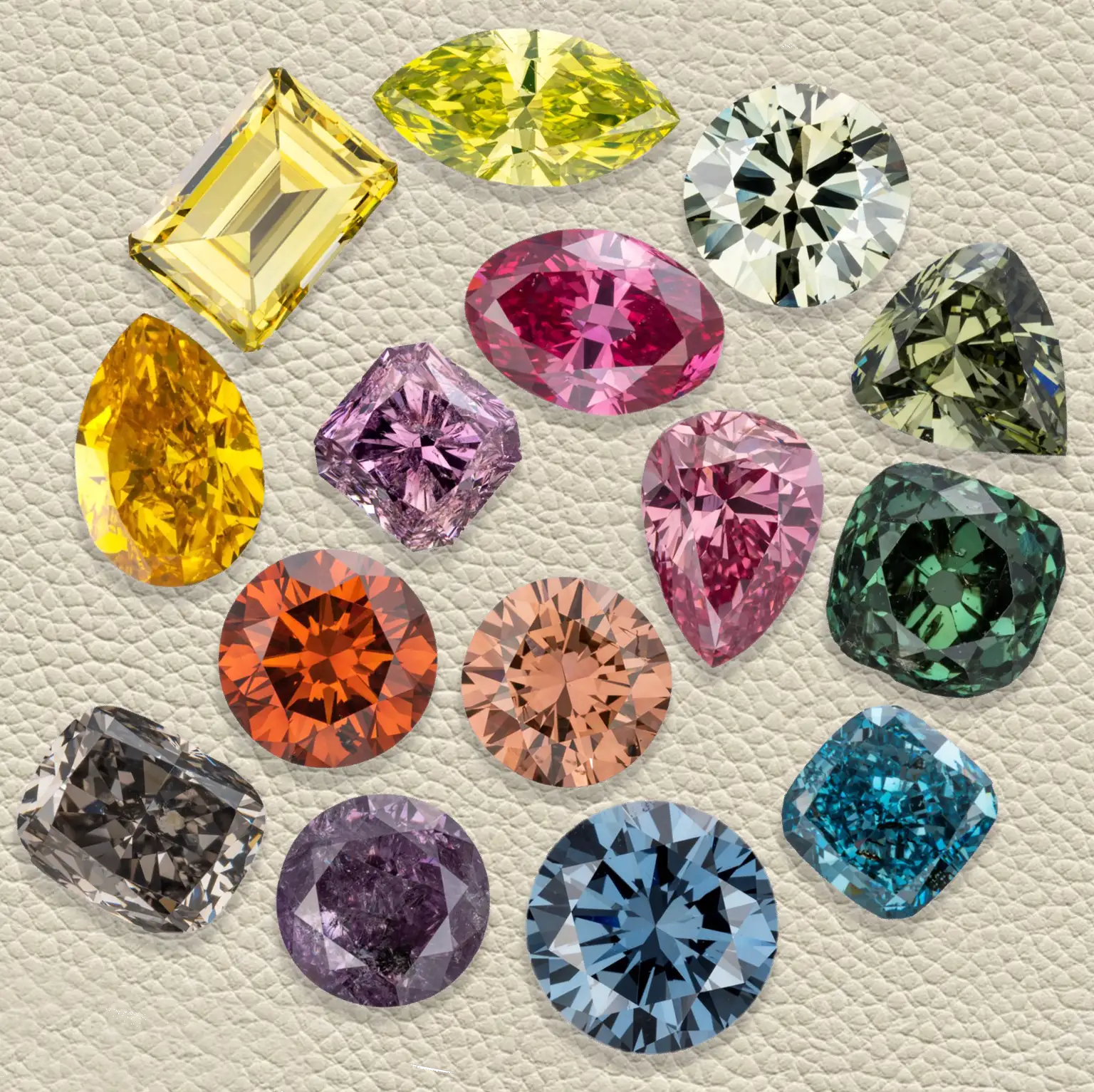 A curated selection from the Winston Fancy Color Diamond Collection, showcasing the full spectrum of natural diamond colors. Smithsonian Receives Historic Diamond Donation from Ronald Winston. News