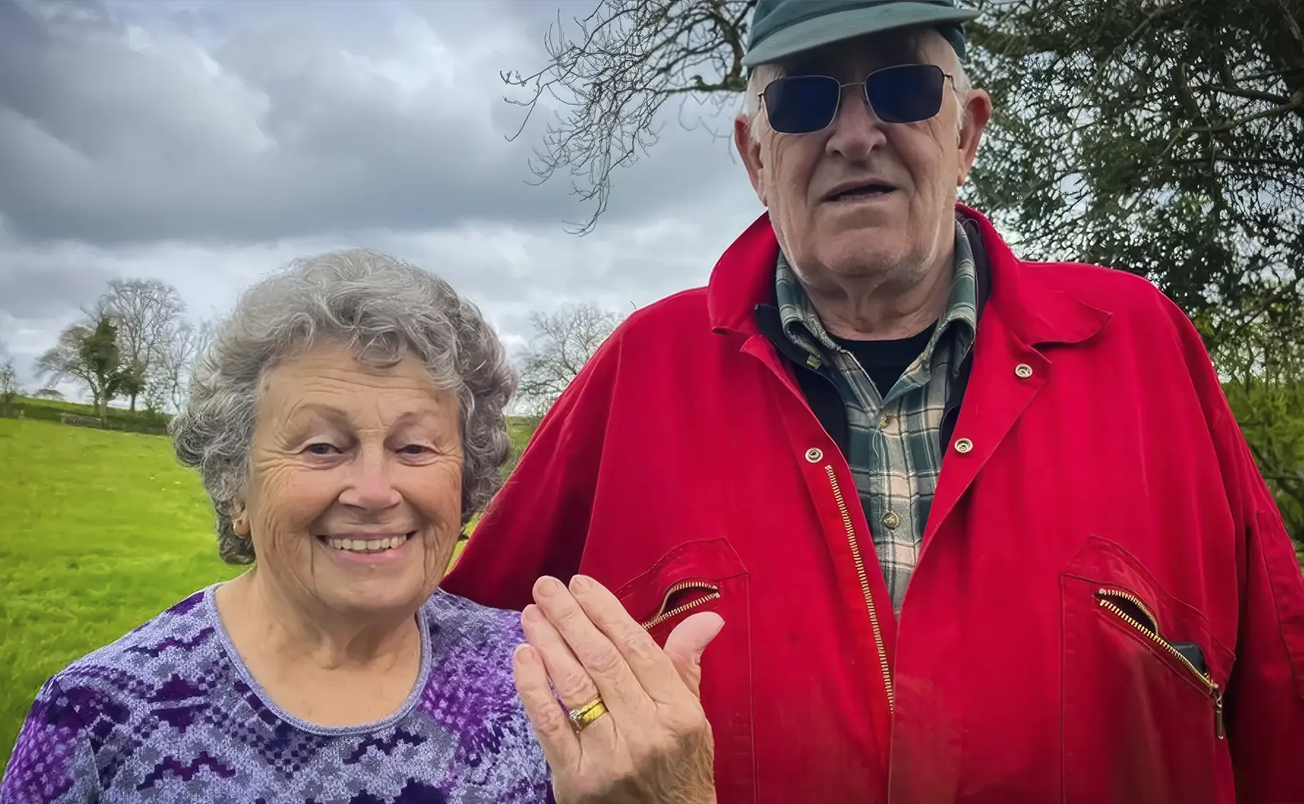 Marilyn Birch, 76, has found her engagement ring which she lost 50-years ago on a farm near Pontardawe Neath Port. Her husband Pete is nearby. Treasure Beneath Our Feet: 17th-Century Gold Ring Found on Estate. News