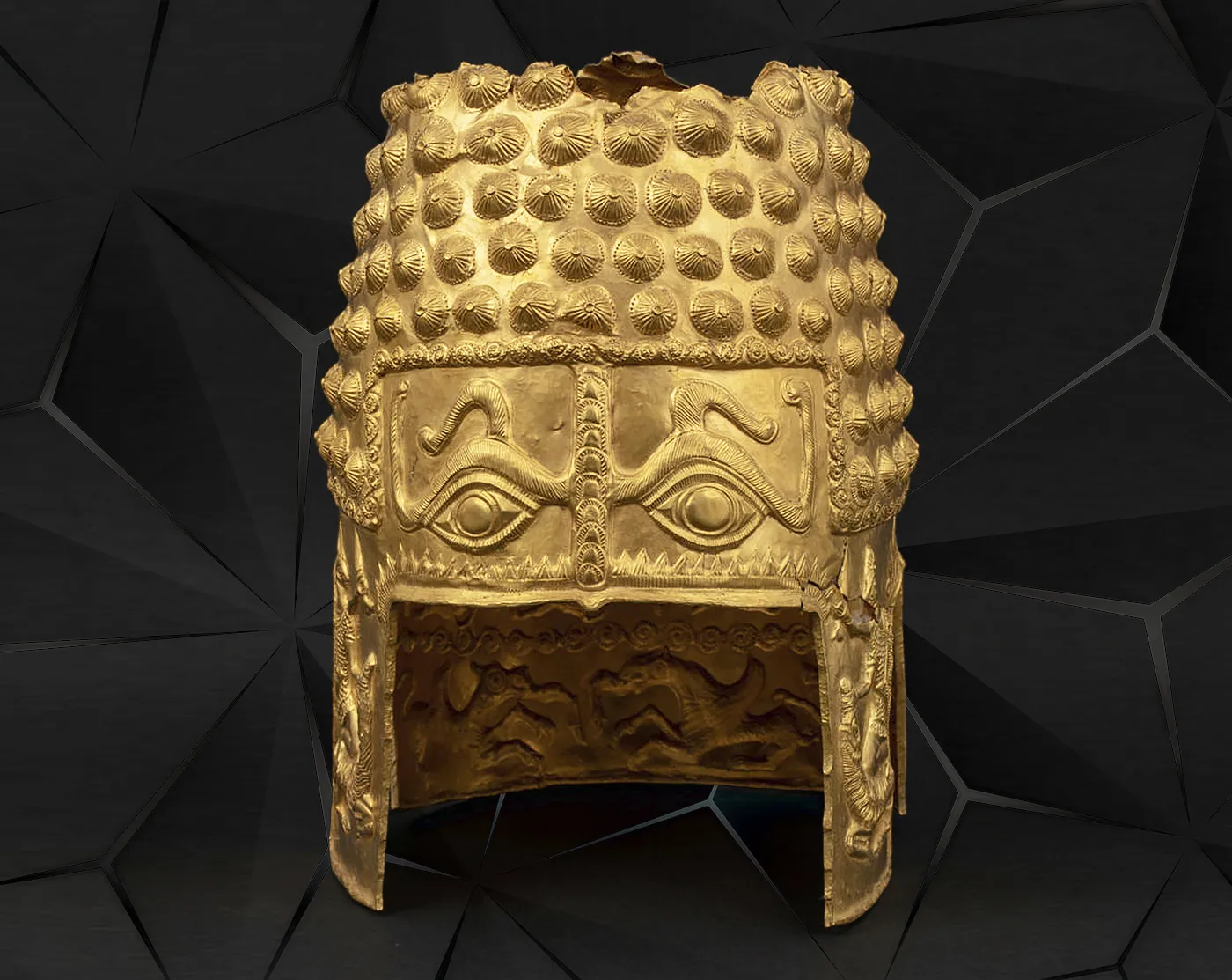 The Cotofenesti Gold Helmet, dating to around 450 BC, was one of the artifacts stolen from the Drents Museum in the Netherlands. Interpol Joins Hunt for Stolen Gold Artifacts in Dutch Museum Robbery. News