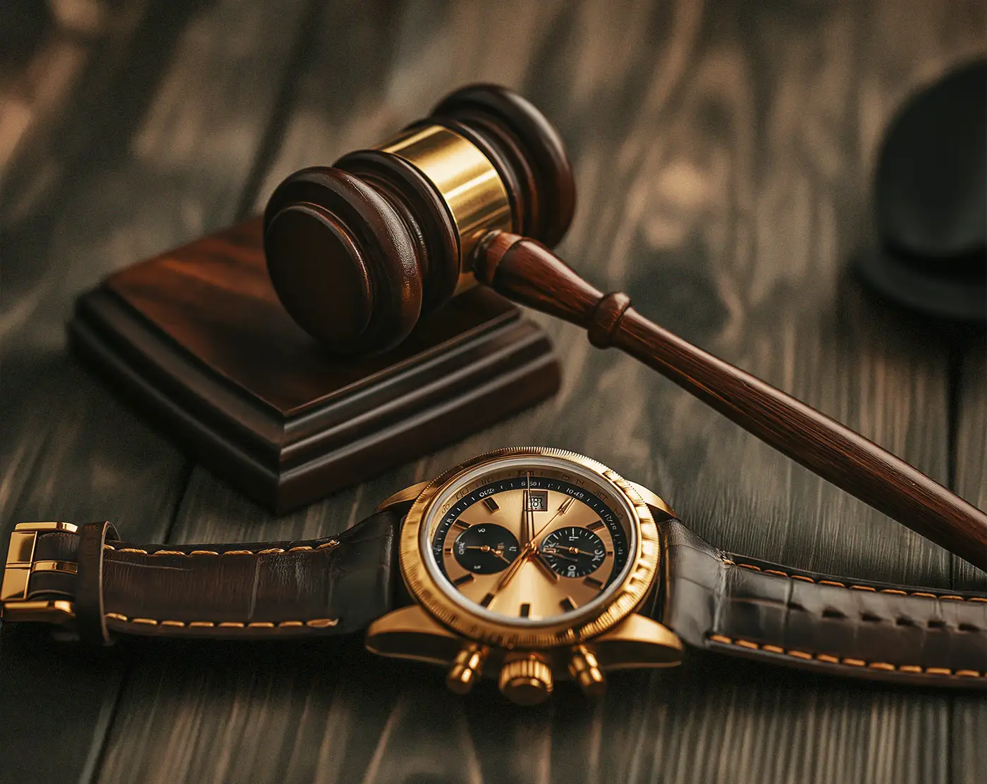 The gavel and a gold wristwatch. The Rise and Fall of 'The Timepiece Gentleman': $5.7M Scam Uncovered. News