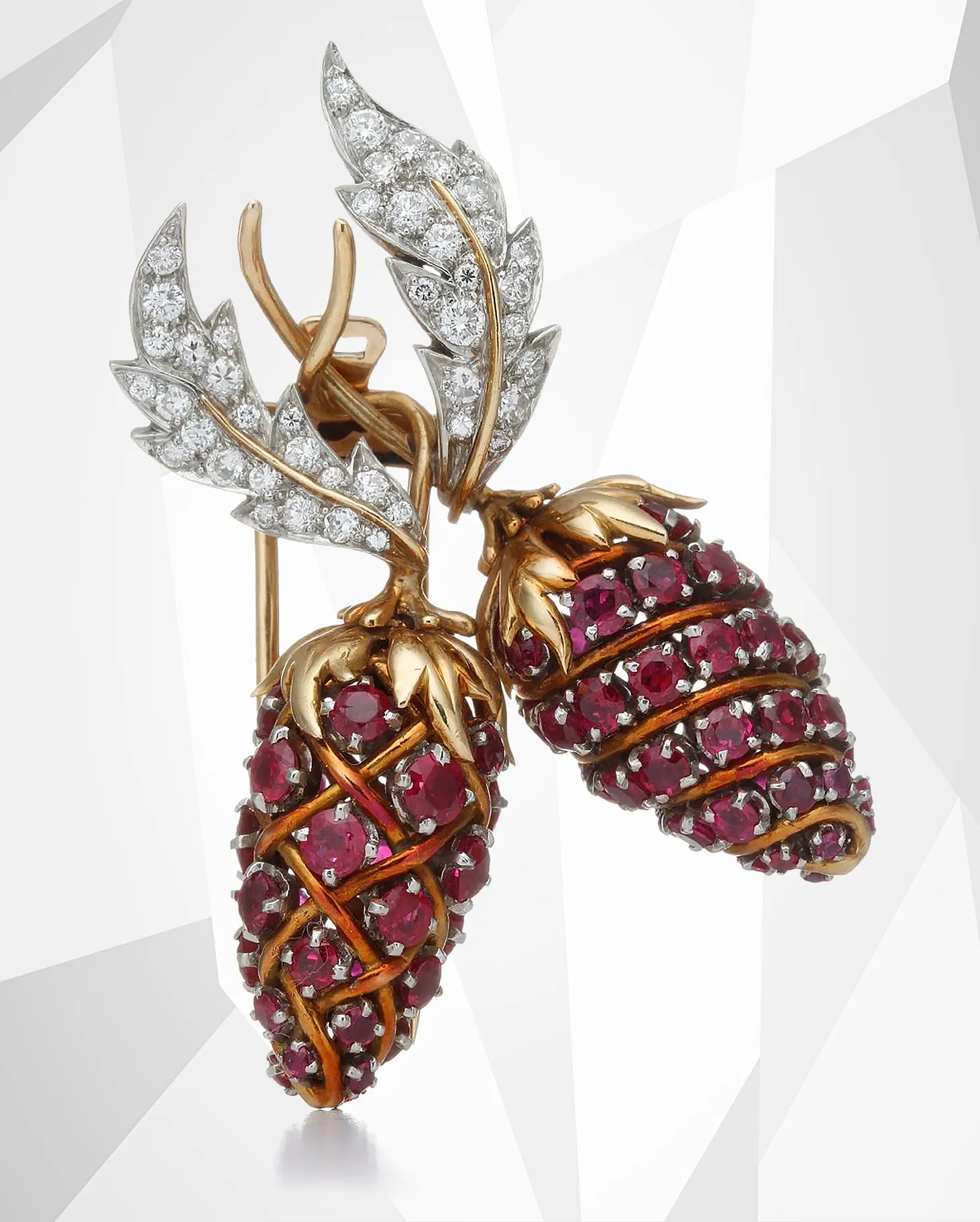 Twin berry vintage ruby brooch designed by Jean Schlumberger for Tiffany in 1956. The 6 Most Stunning Jewelry Moments from the 2025 Oscars—For Both Women & Men. News