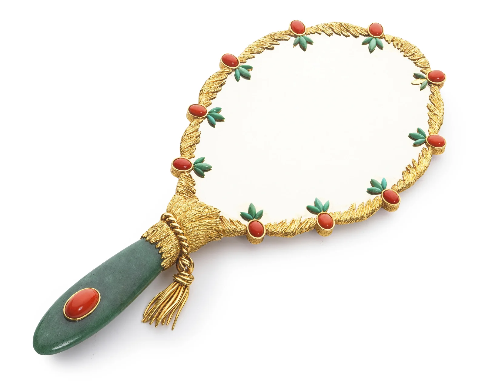 Bonhams Brings the Past to Life with Chaumet’s Hidden Jewels. News | Olertis Chaumet Turquoise Coral and Aventurine Hand Mirror. Circa 1968. Bonhams Brings the Past to Life with Chaumet’s Hidden Jewels. News