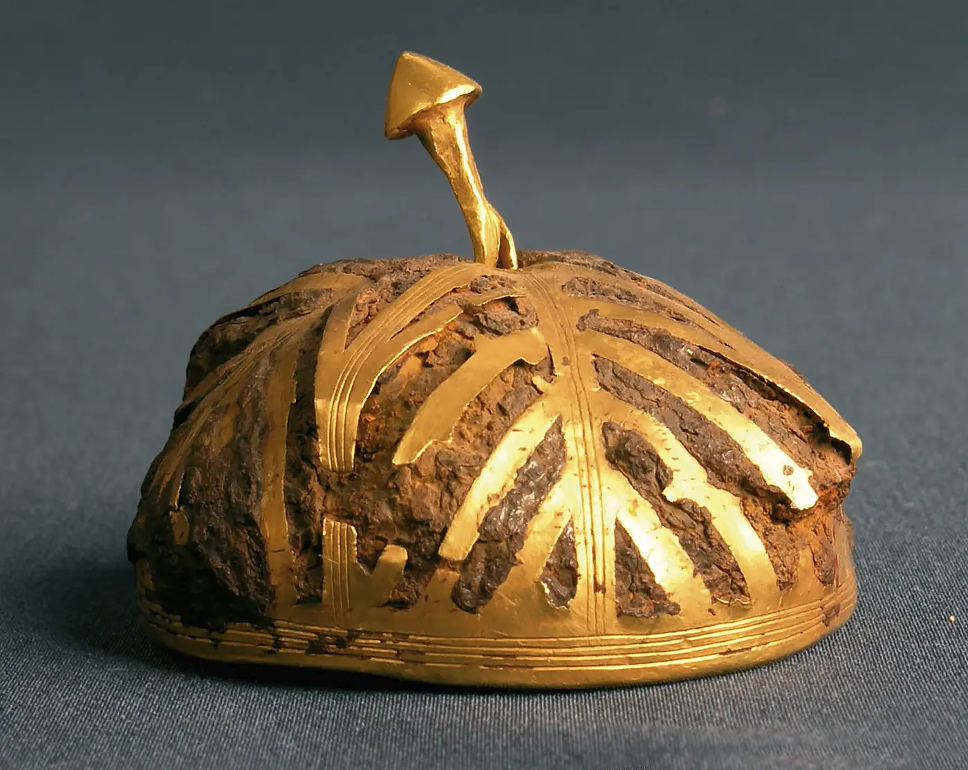 Ancient Spanish Bracelet of Extraterrestrial Origin: What You Didn’t Know about Bronze Age Metalwork. News | Olertis Hollow iron hemisphere covered with gold sheets possibly once a sword pommel. Ancient Spanish Bracelet of Extraterrestrial Origin: What You Didn’t Know about Bronze Age Metalwork. News