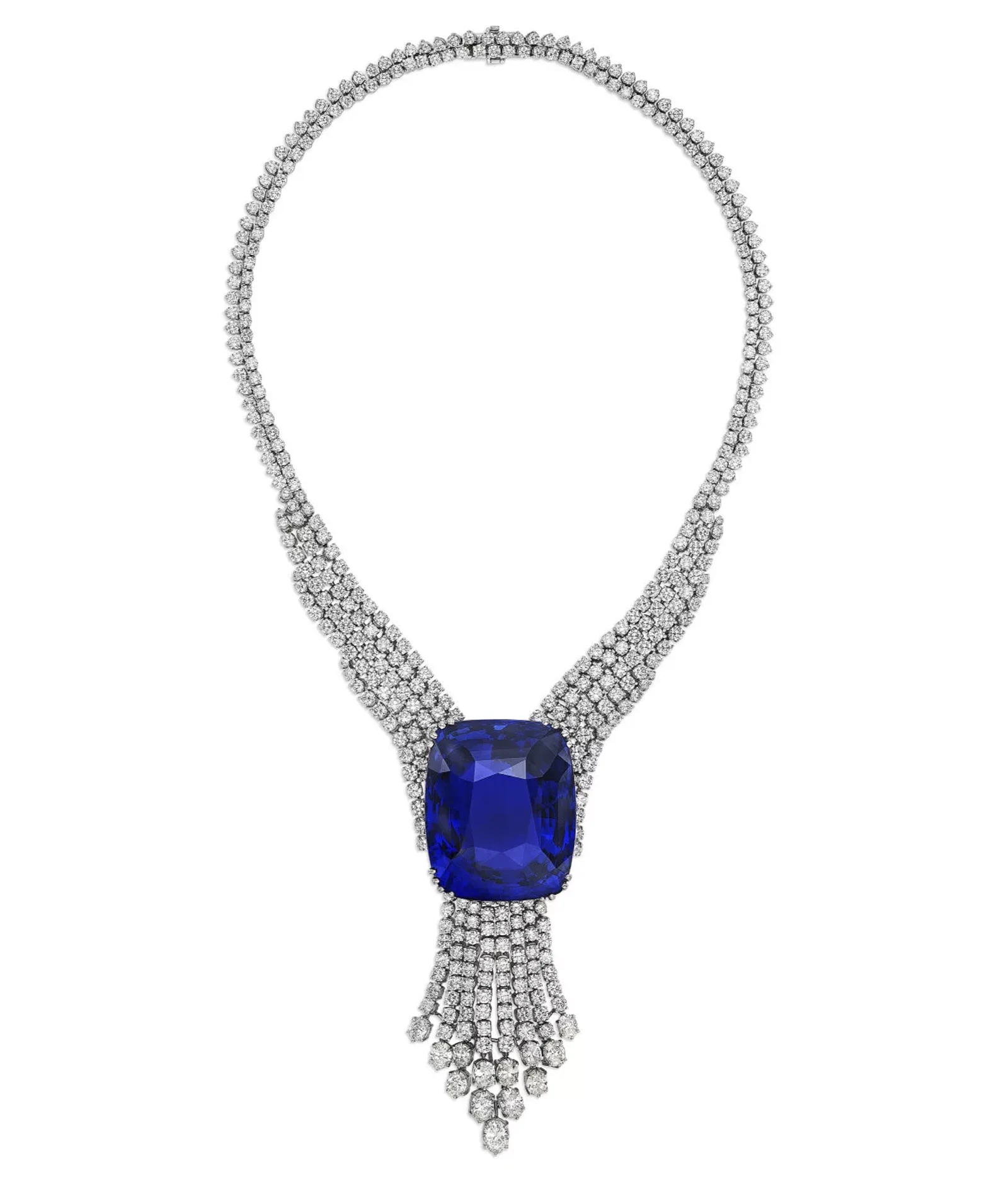 Marie Antoinette’s Historic Pink Diamond Will Be Auctioned at Christie’s. News | Olertis Lord Nuffield's luxurious diamond necklace with a massive 392.51 ct. sapphire mined in Sri Lanka, Front view. Marie Antoinette’s Historic Pink Diamond Will Be Auctioned at Christie’s. News