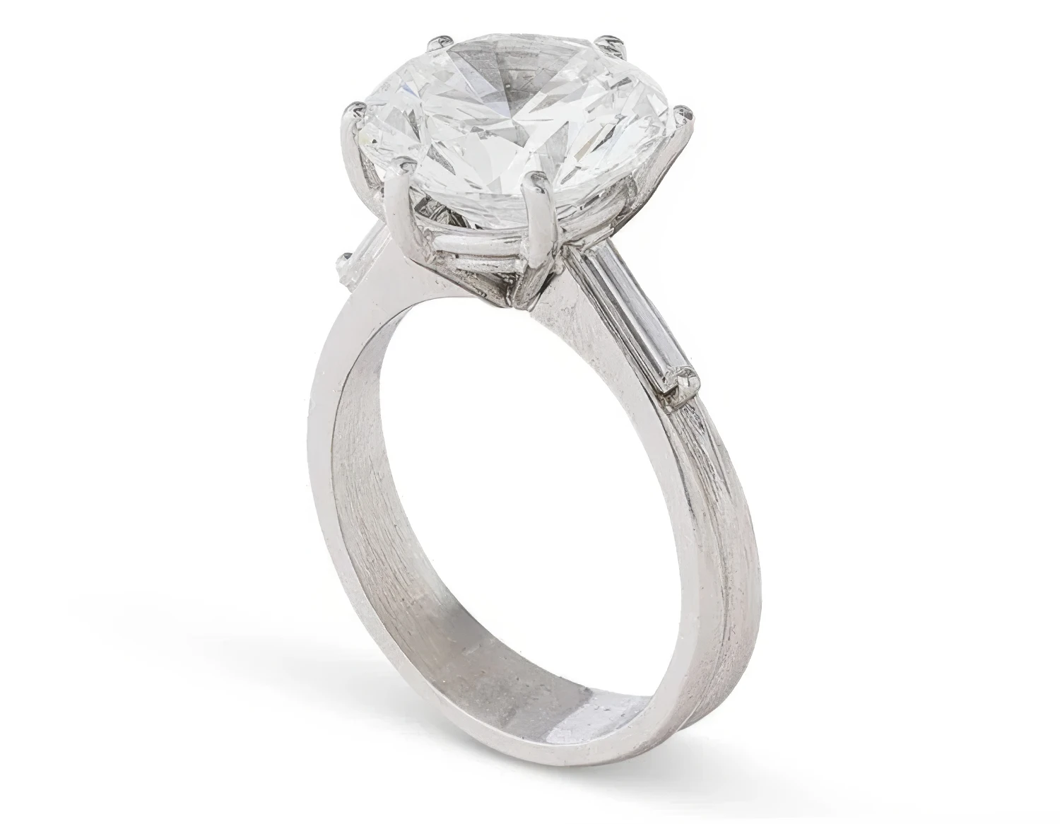Masterpieces from Famous Design Houses Will Be Displayed at Christie’s Paris Online Auction. News | Olertis The ring features a 5.7-ct D-colored round brilliant-cut diamond of superb clarity surrounded by baguette diamonds. Masterpieces from Famous Design Houses Will Be Displayed at Christie’s Paris Online Auction. News