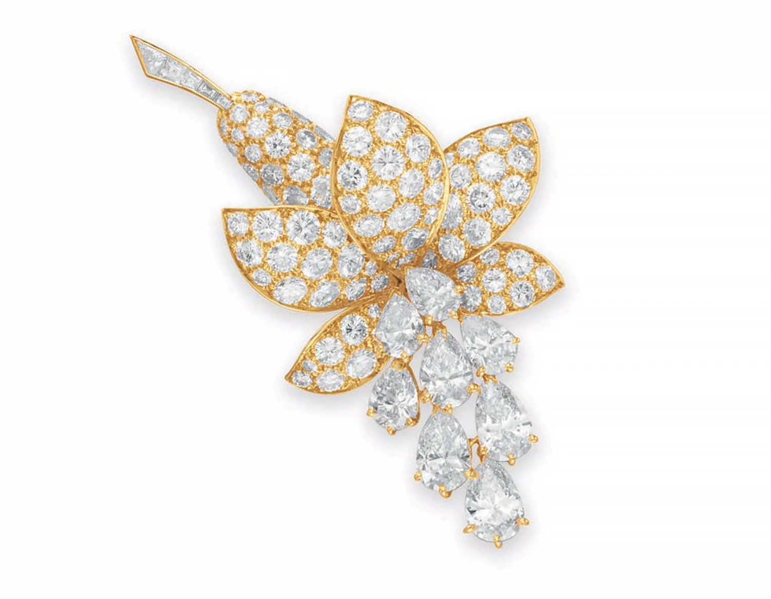 Masterpieces from Famous Design Houses Will Be Displayed at Christie’s Paris Online Auction. News | Olertis Drooch features baguette brilliant and pear cut diamonds from Van Cleef and Arpels. Masterpieces from Famous Design Houses Will Be Displayed at Christie’s Paris Online Auction. News